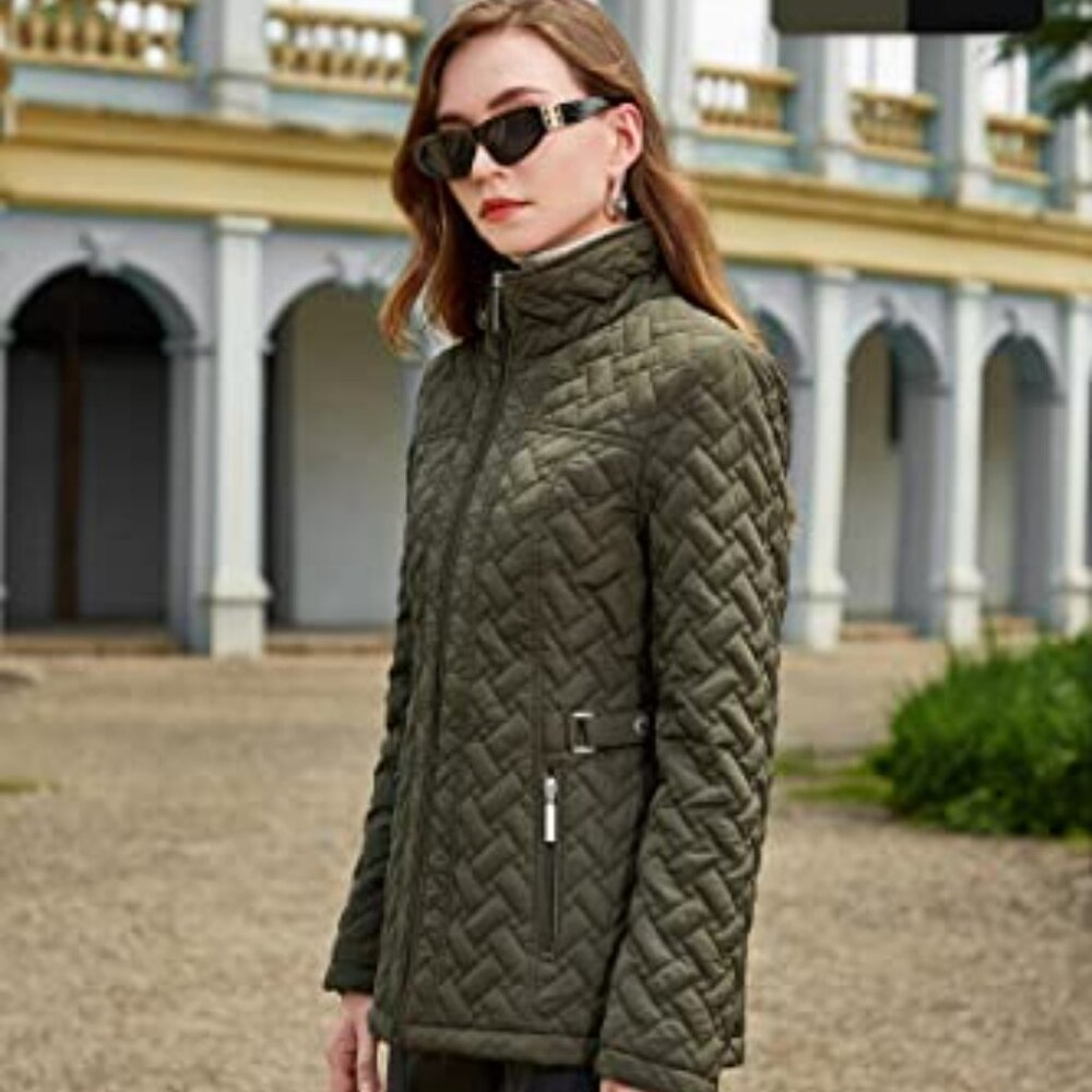 Diamond Quilted Jacket Lightweight Padding Coat C… - image 3